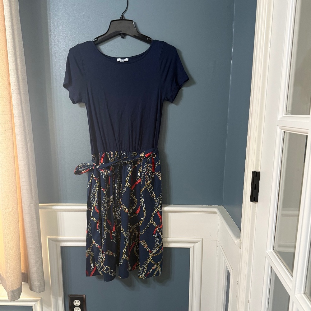 Navy Blue print dress